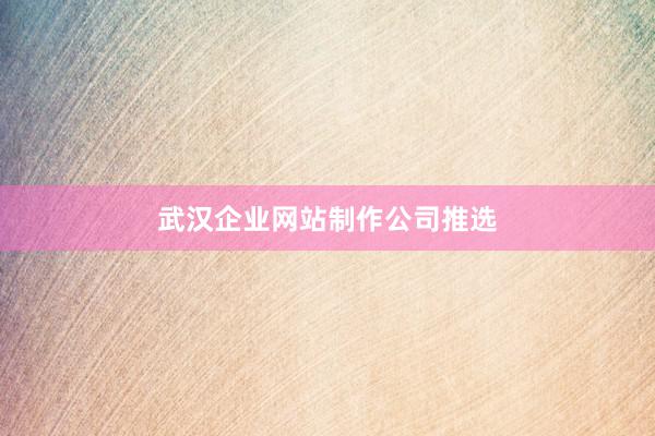 武汉企业网站制作公司推选